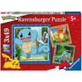 Set de 3 Puzzles Pokémon Ravensburger 05586 Bulbasaur, Charmander & Squirtle 147 Peças