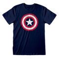 Camisola de Manga Curta Capitán América Captain America Shield Azul Unissexo XXL
