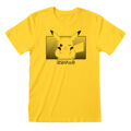Camisola de Manga Curta Unissexo Pokémon Pikachu Katakana Amarelo XL