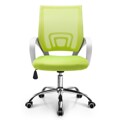 Cadeiras de Escritório Fiss-new, Branco, Rede e Tecido Verde