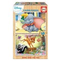 Set de 2 Puzzles Disney Dumbo & Bambi Educa 18079 Madeira Infantil 16 Peças