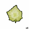 Bandeja de Aperitivos Quid Folha Verde Vidro (10,5 X 10,5 X 4 cm) (pack 6x)