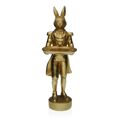 Figura Decorativa Versa Dourado Coelho 16 X 40 X 12 cm Resina