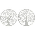 Decoração de Parede Dkd Home Decor árvore Metal Branco índio (100 X 1 X 100 cm) (2 Unidades)