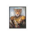 Pintura Dkd Home Decor Cristal Poliéster Papel Leopardo Madeira Mdf (74 X 3 X 97 cm)