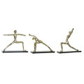 Figura Decorativa Dkd Home Decor Alumínio Madeira Mdf Yoga (3 Pcs) (33 X 10 X 35 cm) (35 X 10 X 33 cm) (33 X 10 X 28 cm)