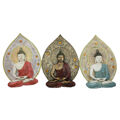 Decoração de Parede Dkd Home Decor Buda Resina (19.3 X 3.7 X 27.3 cm) (3 Pcs)