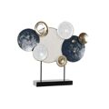 Figura Decorativa Dkd Home Decor Azul Dourado Metal Branco Círculos