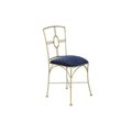 Cadeira de Sala de Jantar Dkd Home Decor Azul Dourado Poliéster Latão (45 X 42 X 88,5 cm)
