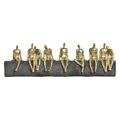 Figura Decorativa Dkd Home Decor Dourado Resina Cinzento Escuro Pessoas Moderno (45,3 X 6,8 X 13,7 cm)