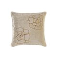 Almofada Dkd Home Decor Dourado Poliéster Bloemen (45 X 10 X 45 cm)