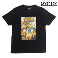 Camisola de Manga Curta Homem Sonic Preto XXL