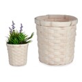 Plantador Branco Pvc Bambu (17 X 15 X 17 cm)