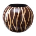 Vaso 24,5 X 24,5 X 20 cm Zebra Cerâmica Dourado Castanho