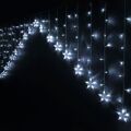 Cortina de Luzes LED Branco Estrelas