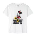 Camisola de Manga Curta Infantil Minnie Mouse Branco S