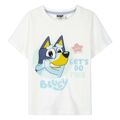 Camisola de Manga Curta Infantil Bluey Branco 3 Anos