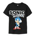 Camisola de Manga Curta Infantil Sonic Preto 12 Anos