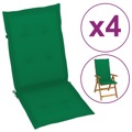 Almofadões para Cadeiras de Jardim 4 pcs 120x50x3 cm Verde