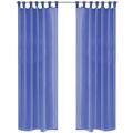  Cortinas em Voile 2 Un. 140x175 cm Azul Real