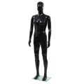 Manequim Masculino Completo Base Vidro 185 cm Preto Brilhante