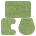 Tapetes de Casa de Banho 3 Un. Tecido Verde