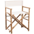 Cadeiras de Diretor Dobráveis 2 Un. Bambu e Lona