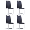 Cadeiras de Jantar Cantilever 4 pcs Couro Artificial Preto