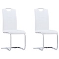 Cadeiras de Jantar Cantilever 2 pcs Couro Artificial Branco