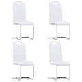 Cadeiras de Jantar Cantilever 4 pcs Couro Artificial Branco