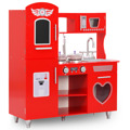 Cozinha de Brincar para Crianças Mdf 84x31x89 cm Vermelho