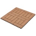 Ladrilhos de Pavimento 22 pcs Wpc 2m² 30x30 cm Castanho