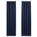 Cortinas Blackout com Ganchos 2 pcs 140x175 cm Azul