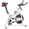 Bicicleta de Spinning com Sensores de Pulso Branco e Vermelho