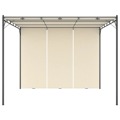 Gazebo de Jardim com Cortina Lateral 3x3x2,25m Cor Creme