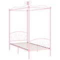Estrutura de Cama com Dossel 90x200 cm Metal Cor-de-rosa