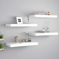 Prateleiras de Parede Suspensas 4 pcs 50x23x3,8cm Mdf Branco