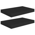 Prateleiras de Parede Suspensas 2 pcs 40x23x3,8cm Mdf Preto