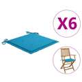 Almofadões P/ Cadeiras Jardim 6 pcs 40x40x4 cm Tecido Azul