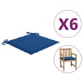 Almofadões P/ Cadeiras Jardim 6 pcs 50x50x4 cm Tecido Azul Real