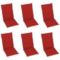 Almofadões P/ Cadeiras de Jardim 6 pcs 120x50x4 cm Vermelho