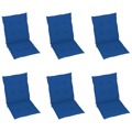 Almofadões para Cadeiras de Jardim 6 pcs 100x50x4 cm Azul Real