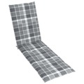 Almofadão Cadeira de Terraço (75+105)x50x4 cm Xadrez Cinzento