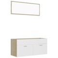 Conjunto Móveis Casa Banho Contrapl. Branco/carvalho Sonoma 2 pcs