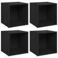 Móveis de Tv 4 pcs 37x35x37 cm Contraplacado Preto