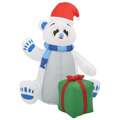 Urso Polar Insuflável de Natal LED Interior/exterior 2,4 M