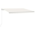 Toldo Retrátil Manual com LED 400x300 cm Cor Creme