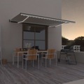 Toldo Automático com LED e Sensor de Vento 500x300 cm Cor Creme