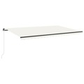 Toldo Retrátil Manual com LED 500x350 cm Cor Creme