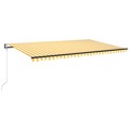 Toldo Retrátil Automático 500x350 cm Amarelo e Branco